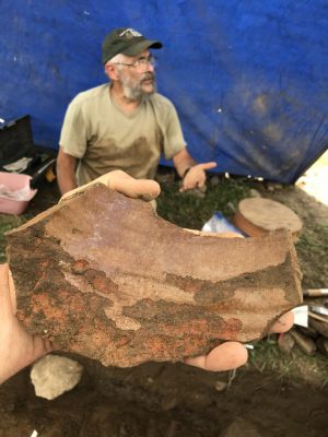 large red earthenware sherd